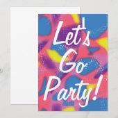 Invitation Rétro multicolore 90s (Devant / Derrière)