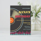 Invitation Retro Music Record vinyle (Debout devant)