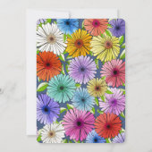 Invitation Retro Navy Blue Rustic Floral 18ème anniversaire (Dos)