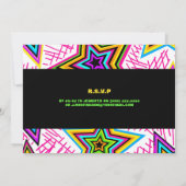 Invitation Retro Neon 80s fête d'anniversaire Vintage (Dos)