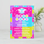 Invitation Retro Neon Graduation Party (Debout devant)