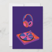 Invitation Retro néon musique électro anniversaire (Dos)