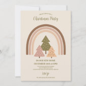 Invitation Retro Neutral Rainbow Merry & Bright  (Devant)