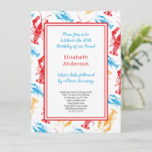 Invitation Retro New England Lobster Bake Party (Debout devant)