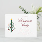 Invitation Retro Noël Arbre Dessin Festive Fête (Debout devant)