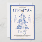 Invitation Retro Noël Arbre Élégante fête de Noël (Devant)