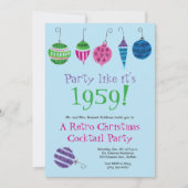 Invitation Retro Noël Illustré à la main Cocktail Party (Devant)