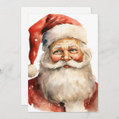 Invitation Retro Noël Père Noël Texte du parti sur le dos (Devant / Derrière)