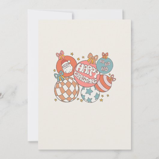 Invitation Retro Noël Père Noël UN premier anniversaire (Dos)