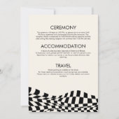 Invitation Retro noir & blanc à damiers Les détails Mariage (Devant)