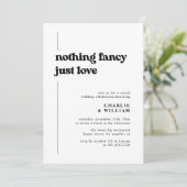 Invitation Retro Noir & Blanc Nous avons Elopement Réception (Debout devant)