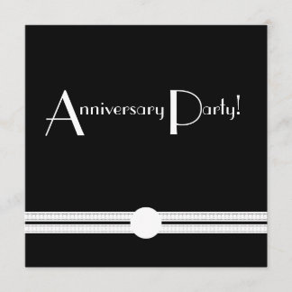 Invitation Rétro noir et blanc d'anniversaire d'art déco