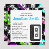 Invitation Rétro noir orienté d'invitation de fête (Devant / Derrière)
