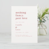 Invitation Retro Nothing Fancy just love save date (Debout devant)