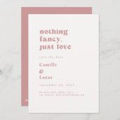 Invitation Retro Nothing Fancy just love save date (Devant / Derrière)