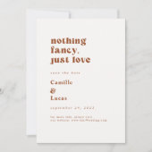 Invitation Retro Nothing Fancy just love save date (Devant)