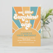 Invitation Rétro Notre Petit Garçon Soleil Premier Anniversai (Debout devant)