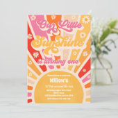 Invitation Retro Notre Petit Soleil 1ère fête d'anniversaire (Debout devant)