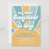 Invitation Rétro Notre Petit Soleil Garçon Premier Anniversai (Devant)