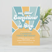 Invitation Rétro Notre Petit Soleil Garçon Premier Anniversai (Debout devant)