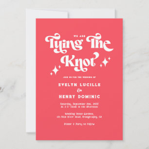 Invitation Rétro Nous nous marions Mariage Rouge