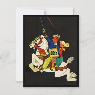 Invitation Rétro nuit à l'invitation blanche de cheval de