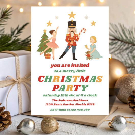 Invitation Retro Nutcracker Editable Christmas Party