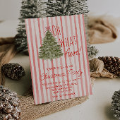 Invitation Retro Oh Quel Amusant Aquarelle Noël Arbre fête