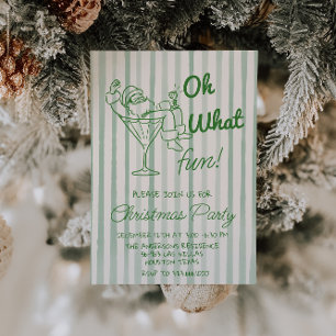 Invitation Retro Oh Quel Amusant Noël Fête du Père Noël