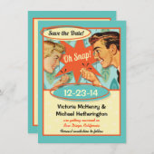 Invitation Retro Oh Snap enregistrer la date (Devant / Derrière)