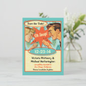 Invitation Retro Oh Snap enregistrer la date (Debout devant)