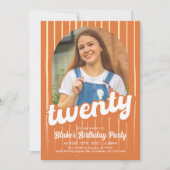 Invitation Retro Orange 20E Anniversaire (Devant)