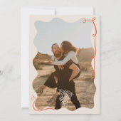 Invitation Retro Orange dessiné à la main mariage photo illus (Dos)