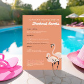 Invitation Retro Orange Flamant Dernière Flamingle Enterremen