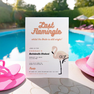 Invitation Retro Orange Flamant Dernière Flamingle Enterremen