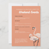 Invitation Retro Orange Flamant Dernière Flamingle Enterremen (Dos)