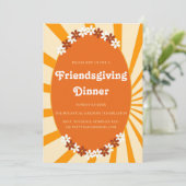 INVITATION RETRO ORANGE FLORAL FRIENDSGIVING (Debout devant)