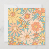 Invitation Retro Orange Peach Botanical Green 60e Anniversair (Dos)