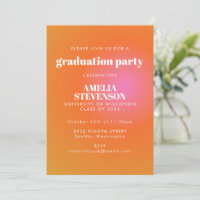 Retro Orange Rose Gradient Parti de Graduation uni