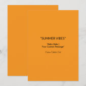 Invitation Retro Orange Texture – Summer Vibes Art (Devant / Derrière)