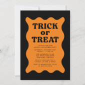 Invitation Retro Orange Trick ou Treat Halloween Party (Devant)