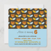 Invitation Retro Orange Tulips Fun Photo Fille Anniversaire F (Devant)