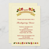 Invitation Retro Ornate Thanksgiving (Devant / Derrière)