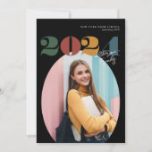 Invitation Retro Oval Modern Class de 2024 Diplôme Photo (Devant)