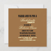 Invitation rétro partie de bachelorette de pays occidental de (Dos)