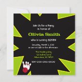 Invitation Rétro partie de bowling (Dos)