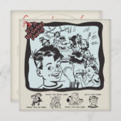 Invitation Rétro partie drôle d'anniversaire de enfant (Devant / Derrière)