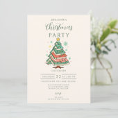 Invitation Retro Pastel Christmas Tree (Debout devant)