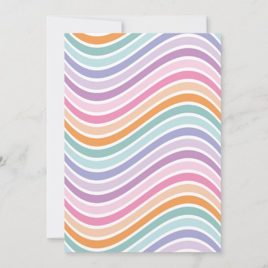 Invitation Retro pastel coloré époque d'anniversaire moderne (Dos)