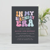 Invitation Retro pastel coloré époque d'anniversaire moderne (Debout devant)